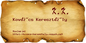 Kovács Keresztély névjegykártya